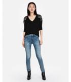 Express Womens Express One Eleven Stud Shoulder V-neck