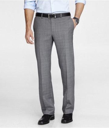 Mens Plaid Producer Suit Pant Gray W30 L32