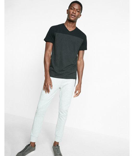Express Mini Stripe V-neck Tee