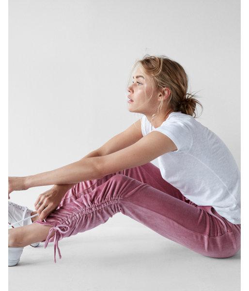 Express Womens Velour Ruched Ankle Jogger Pant