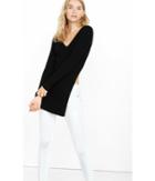 Express Women's Sweaters & Cardigans Ribbed Deep V-neck High Slit Tunic