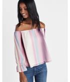 Express Womens Ombre Off The Shoulder Abbreviated Blouse