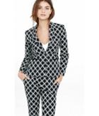 Express Women's Outerwear Triple Windowpane Stretch Cotton Jacket