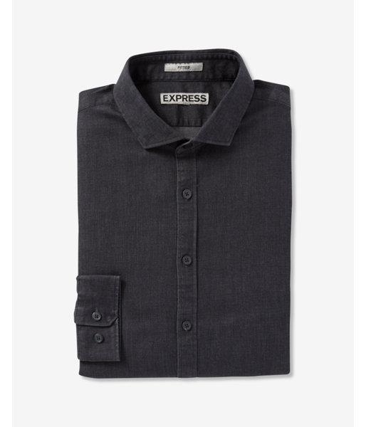 Express Mens Fitted Chambray Dress