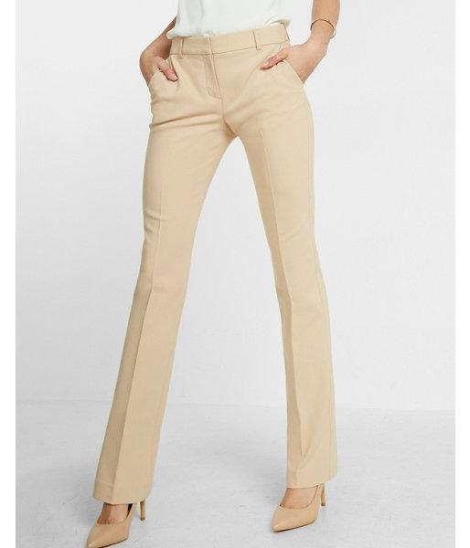 Express Womens Petite Mid Rise Solid Barely Boot Columnist Pant