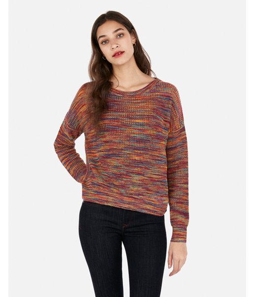 Express Womens Multicolor Twist Back Pullover