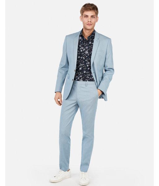 Express Mens Extra Slim Light Blue Stretch