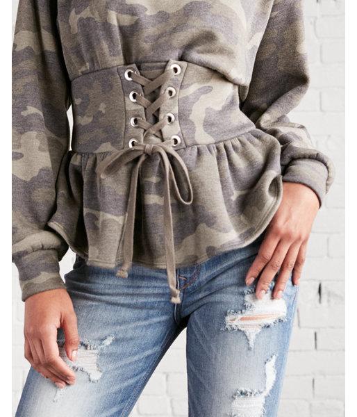 Express Womens Camo Corset Waist
