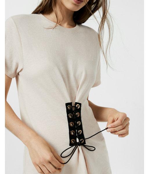 Express Corset Crew Neck Boyfriend Tee