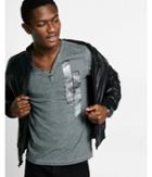 Express Mens Heads High Y-neck Henley