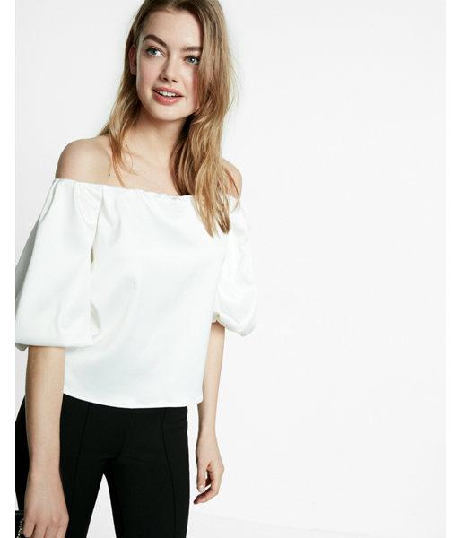 Express Satin Off The Shoulder Blouson