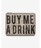 Express Womens Buy Me A Drink Glitter Clutch