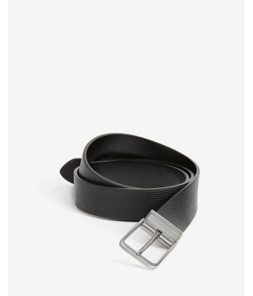 Express Mens Reversible Matte Square Prong Buckle Belt