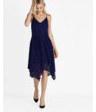 Express Womens Lace Hi-lo Fit And Flare Dress