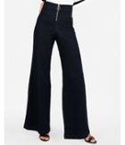 Express Womens Super High Waisted Exposed Zip Stretch Wide