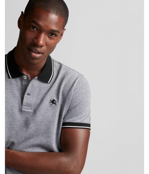 Express Tipped Small Lion Stretch Pique Polo
