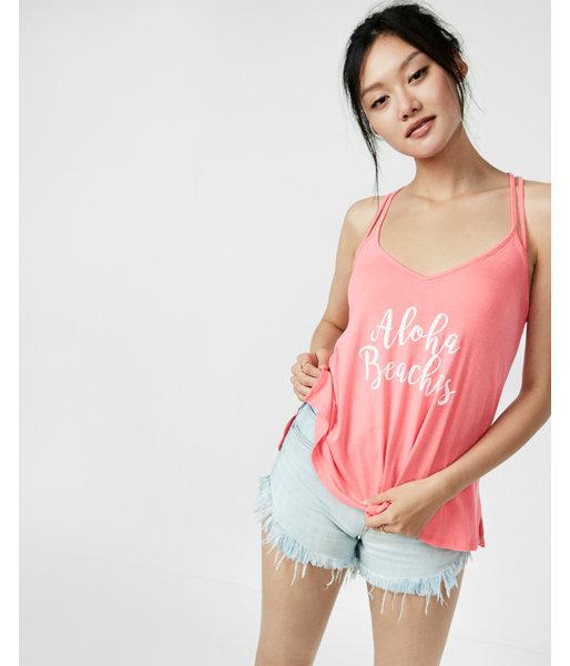 Express Aloha Beaches Strappy Back Tank
