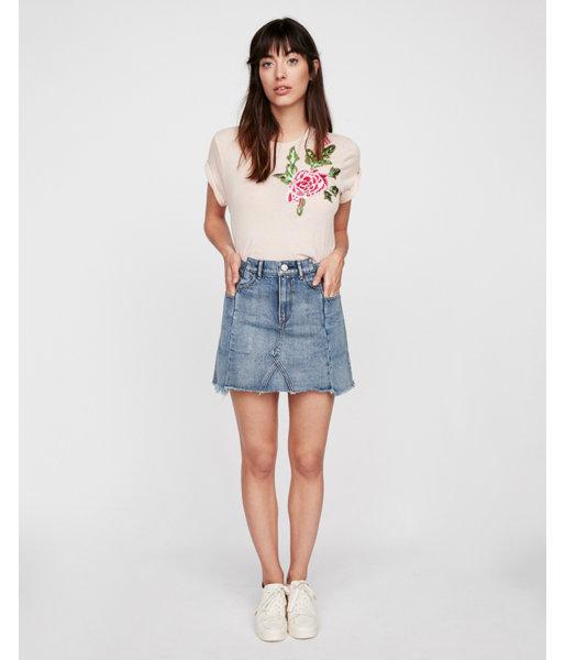Express Womens Express One Eleven Rose Patch Boyfriend Tee