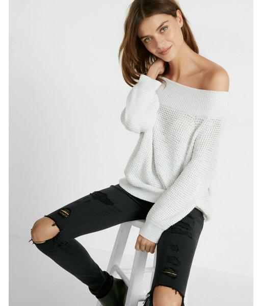 Express Womens Off The Shoulder Open Bucket
