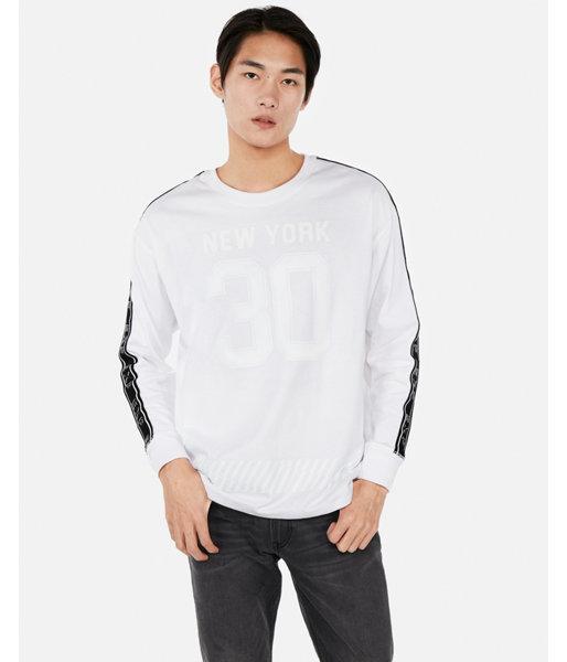 Express Mens Long Sleeve Taped New York Graphic Tee