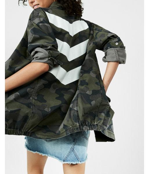 Express Oversized Chevron Camo Print Jacket