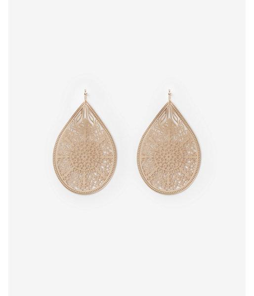 Express Womens Floral Filigree Teardrop Earrings