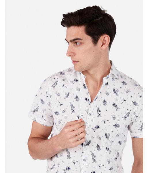 Express Mens Slim Statue Of Liberty Print Short