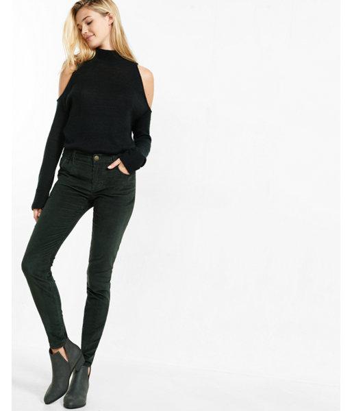 Express Womens Mid Rise Corduroy Five Pocket
