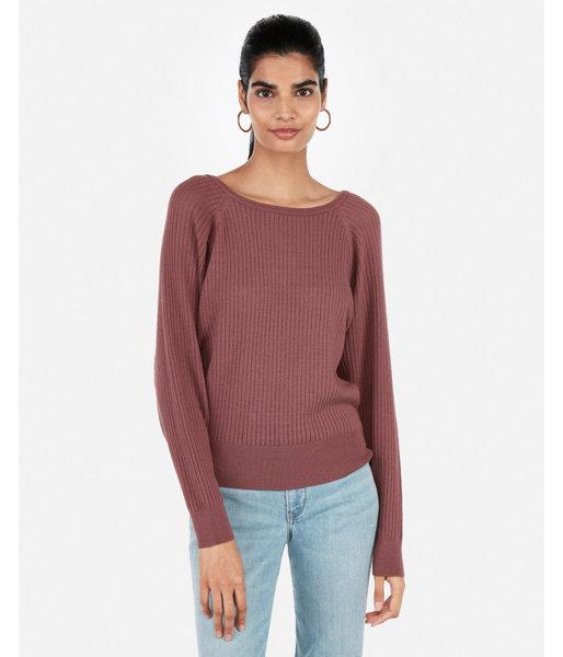 Express Womens Open Stitch Cropped Dolman