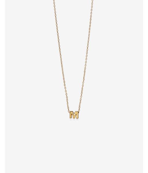 Express Womens Gold Mini M Initial Necklace
