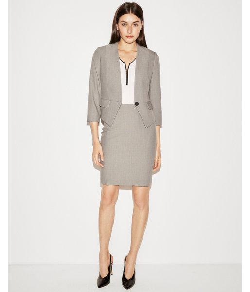 Express Womens Windowpane One Button Cutaway Blazer