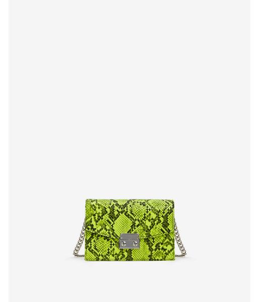 Express Womens Neon Snakeskin Print Event Bag