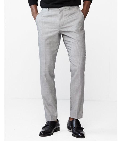 Express Mens Extra Slim Birdseye Wool-blend Dress Pant