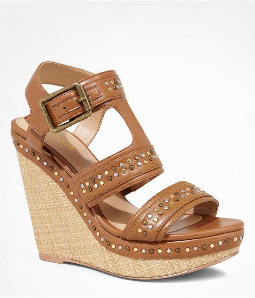 Express Womens Nail Head Studded Platform Wedge