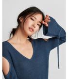 Express Womens Tie Sleeve Cut-out Pullover