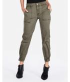 Express Womens High Waisted Straight Cropped Cinched Hem Pant