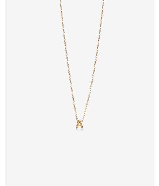 Express Womens Gold Mini A Initial Necklace