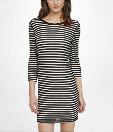 Womens Sequin Stripe Dress Black X Small