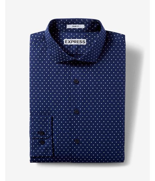 Express Slim Fit Small Dot Print Dress