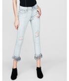 Express Womens Mid Rise Stretch Cropped Jean