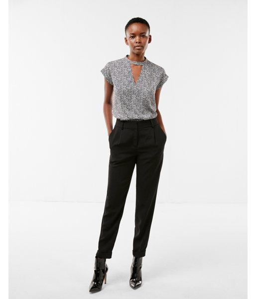 Express Womens Print Choker Neck Rolled