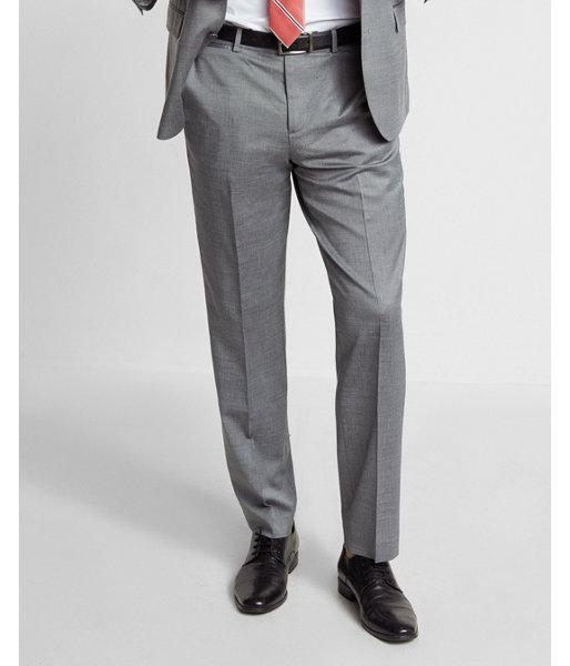 Express Modern Producer Gray Wool Blend Oxford