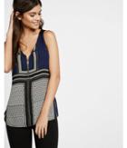 Express Womens Placed Print Zip Front Tank