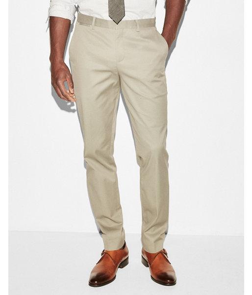 Express Mens Slim Olive Green Stretch Cotton Dress Pant