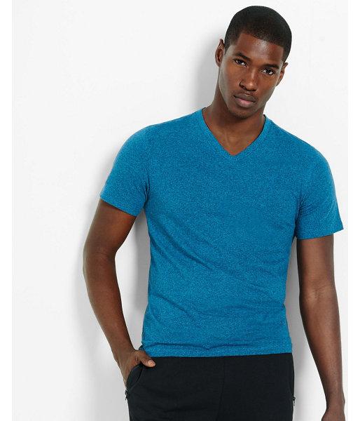 Express Mens Heathered Slim Stretch Cotton V-neck Tee