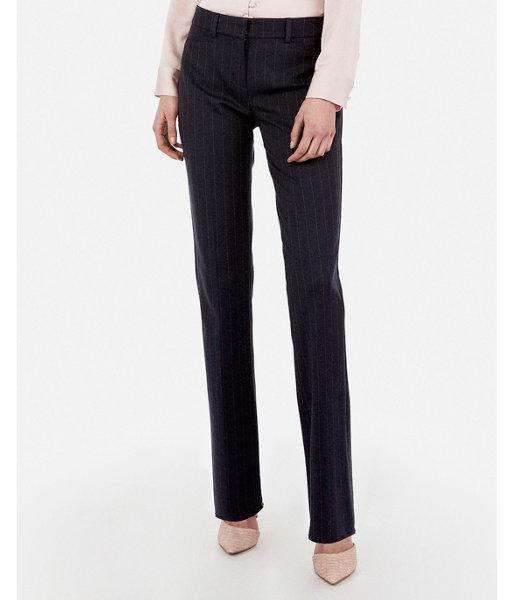 Express Womens Mid Rise Barely Boot Striped Columnist Pant