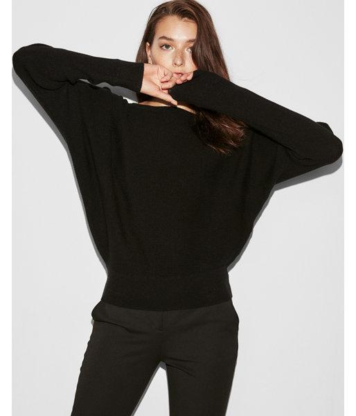 Express Womens Petite Horizontal Ribbed Dolman