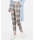 Express Womens Mid Rise Plaid Ankle Columnist Pant