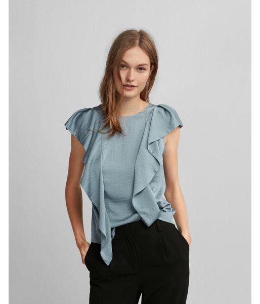 Express Womens Petite Satin Ruffle Short