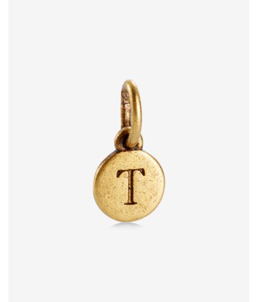 Express Womens Sequin Matte Gold T Charm
